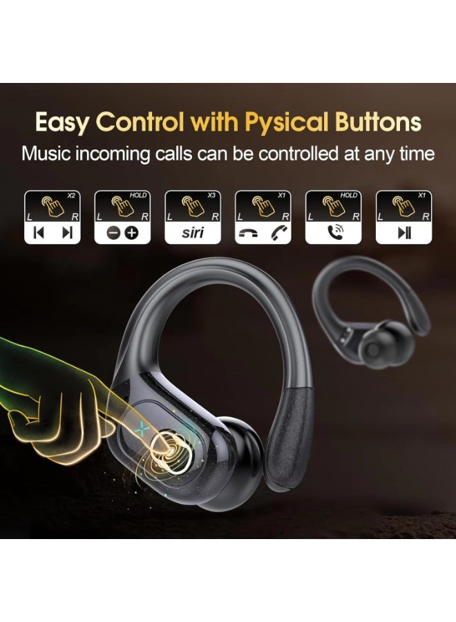 HD65 True Wireless Earbuds Bluetooth 5.3, ANC/ENC Noise Cancelling Headphones with LED Digital Display, 50H Long Playtime, IPX7 Waterproof, Deep Bass Stereo Sound for Sports, Workout, Gym - Image 4